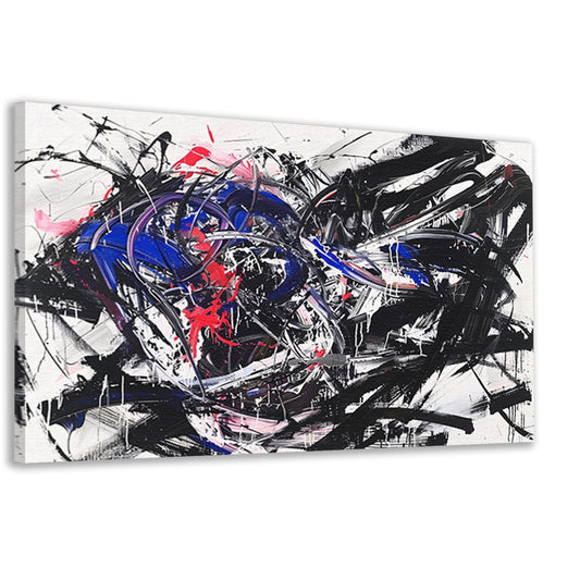Dynamisch abstract kunstwerk met levendige kleuren canvas