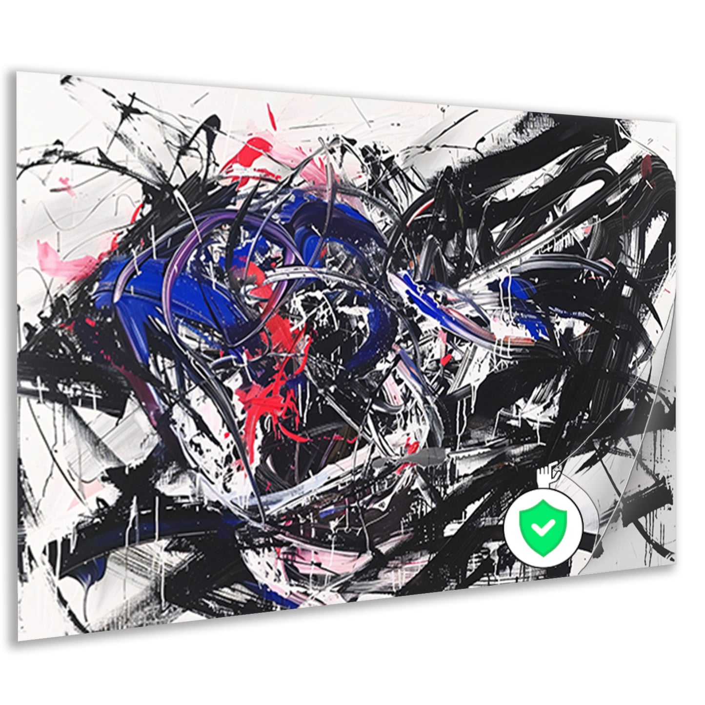Dynamisch abstract kunstwerk met levendige kleuren poster