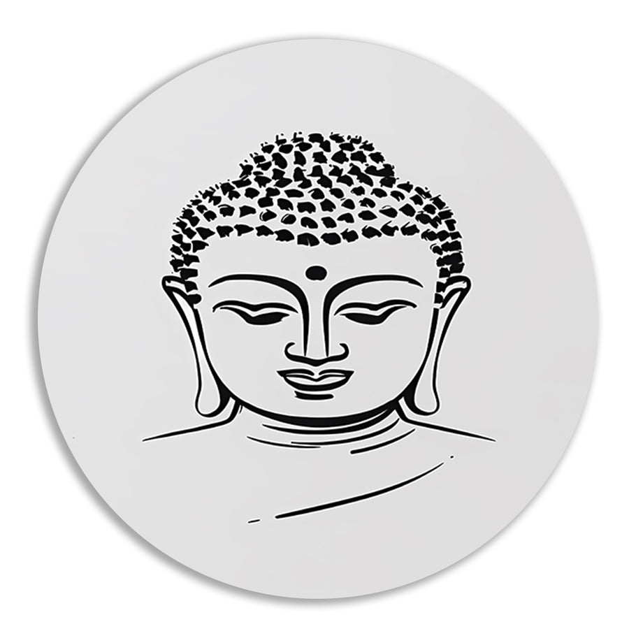 Zen Boeddha Minimalistisch Lijntekening Portret forex muurcirkel