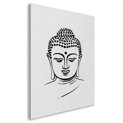 Zen Boeddha Minimalistisch Lijntekening Portret canvas