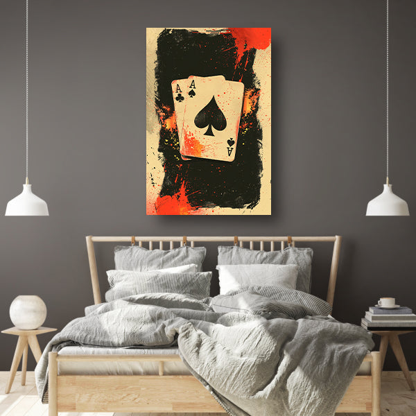 Twee Azen omringd door verfspatten poster