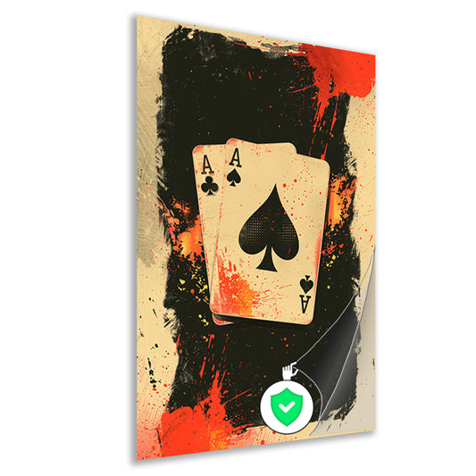 Twee Azen omringd door verfspatten poster