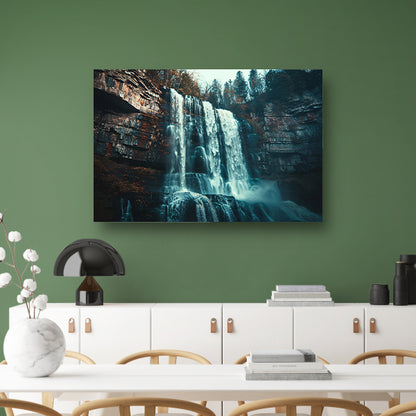 Majestueuze waterval in ruige natuur  poster