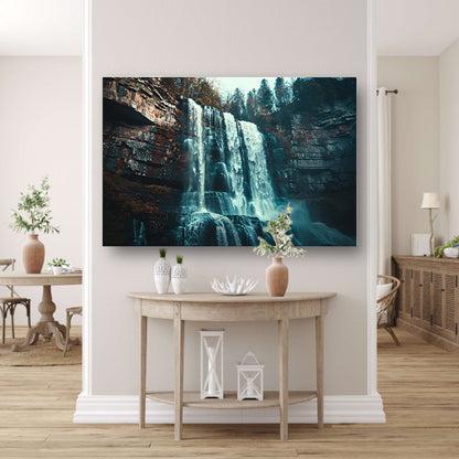 Majestueuze waterval in ruige natuur  poster