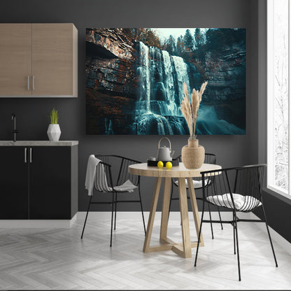 Majestueuze waterval in ruige natuur  poster
