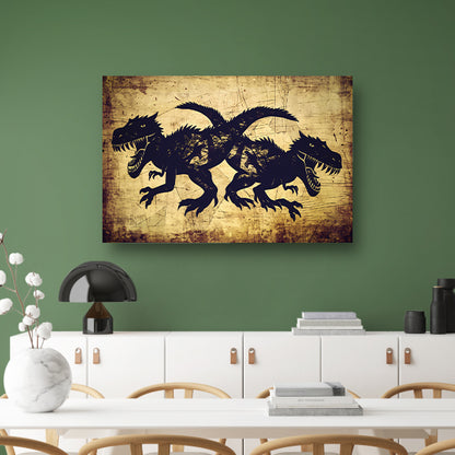 Dinosauriërs in de Nacht acrylglas