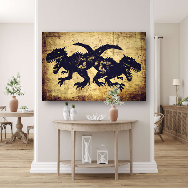 Dinosauriërs in de Nacht acrylglas