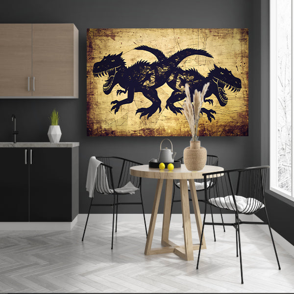 Dinosauriërs in de Nacht acrylglas