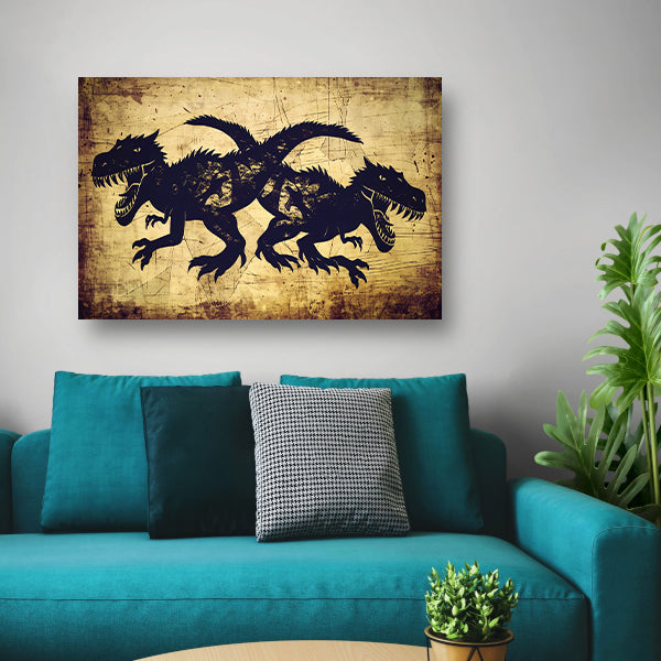 Dinosauriërs in de Nacht acrylglas