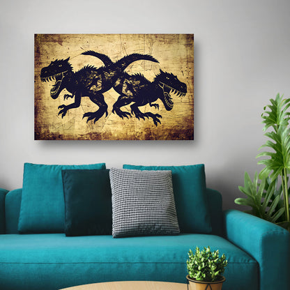 Dinosauriërs in de Nacht acrylglas