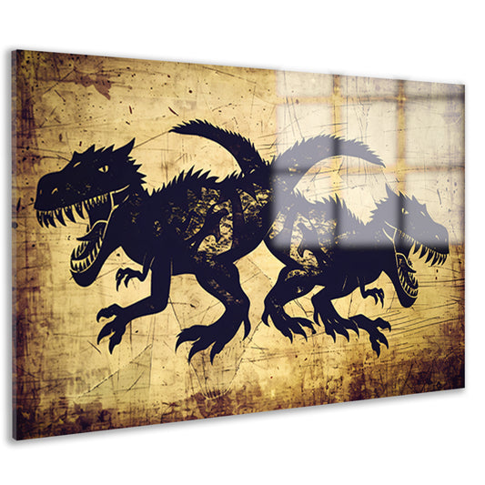 Dinosauriërs in de Nacht acrylglas