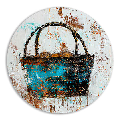 Abstract kleurrijk mandontwerp voor moderne interieurs aluminium muurcirkel