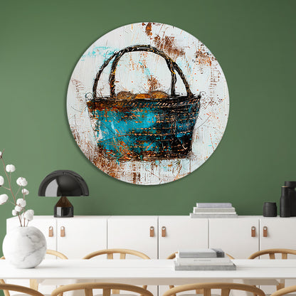 Abstract kleurrijk mandontwerp voor moderne interieurs aluminium muurcirkel