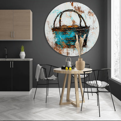 Abstract kleurrijk mandontwerp voor moderne interieurs aluminium muurcirkel