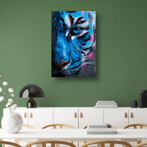Levendige abstracte tijger in graffiti stijl canvas