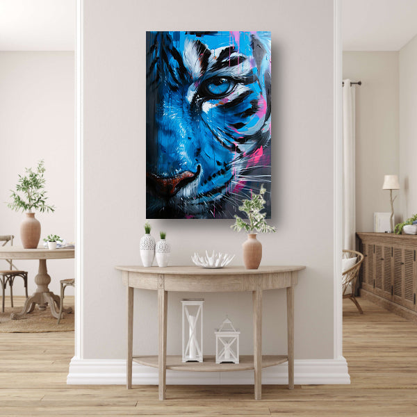 Levendige abstracte tijger in graffiti stijl canvas