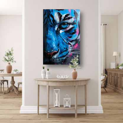 Levendige abstracte tijger in graffiti stijl canvas
