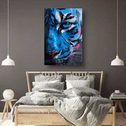 Levendige abstracte tijger in graffiti stijl poster