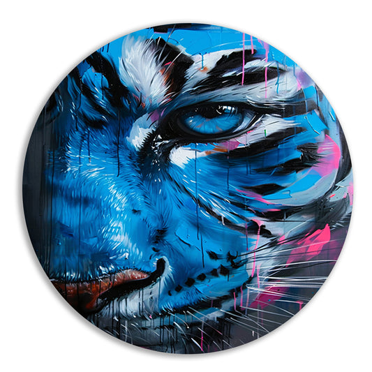Levendige abstracte tijger in graffiti stijl forex muurcirkel