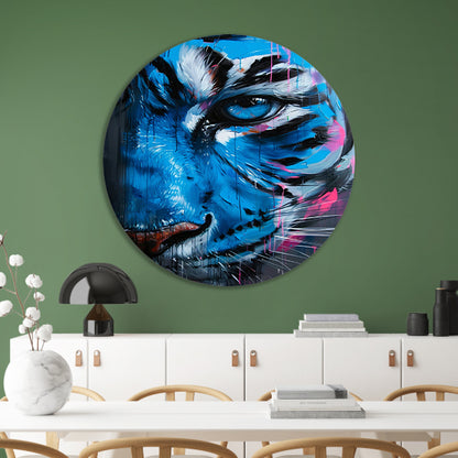 Levendige abstracte tijger in graffiti stijl forex muurcirkel