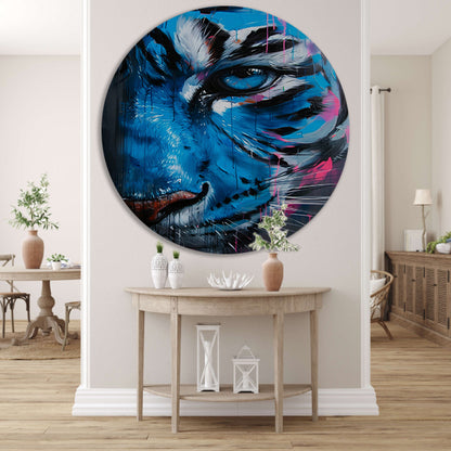 Levendige abstracte tijger in graffiti stijl forex muurcirkel