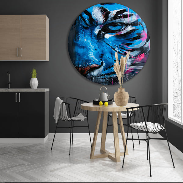 Levendige abstracte tijger in graffiti stijl forex muurcirkel