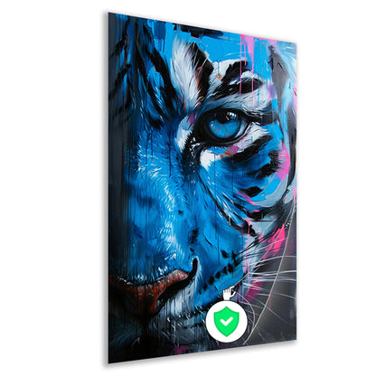 Levendige abstracte tijger in graffiti stijl poster