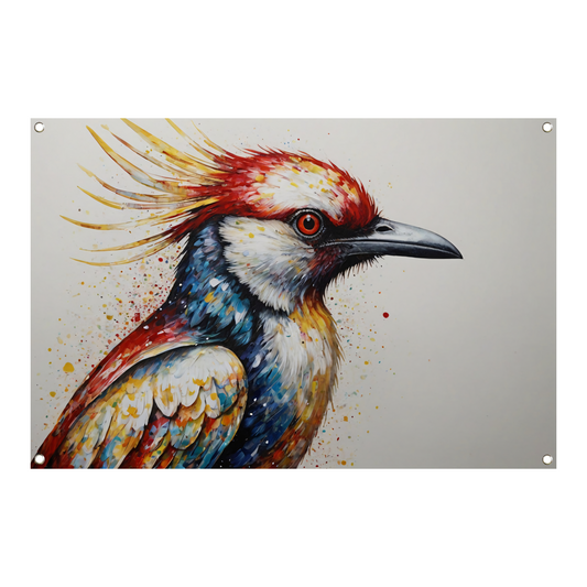 Kleurrijke Abstracte Vogel in Beweging tuinposter