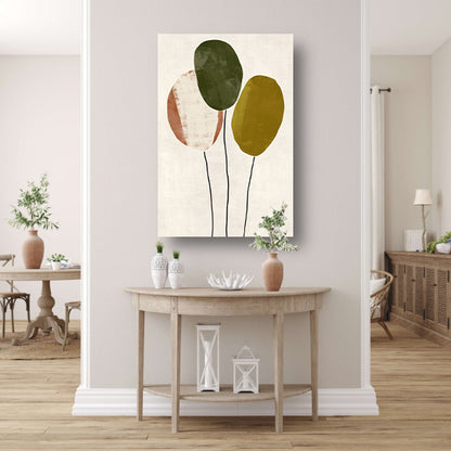 Minimalistisch Abstract Kunstwerk met Drie Ballonnen canvas