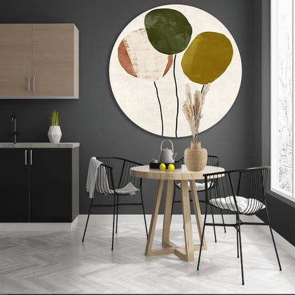 Minimalistisch Abstract Kunstwerk met Drie Ballonnen forex muurcirkel