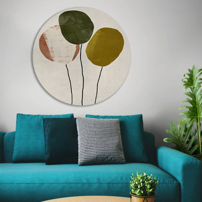 Minimalistisch Abstract Kunstwerk met Drie Ballonnen forex muurcirkel