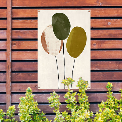 Minimalistisch Abstract Kunstwerk met Drie Ballonnen tuinposter