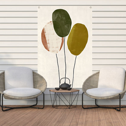 Minimalistisch Abstract Kunstwerk met Drie Ballonnen tuinposter