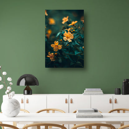 Gele bloemen in bloei poster