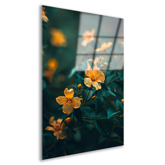 Gele bloemen in bloei acrylglas