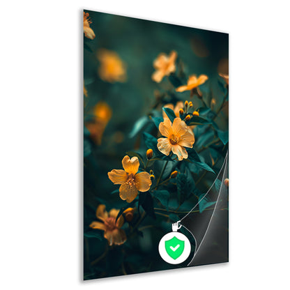 Gele bloemen in bloei poster