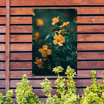 Gele bloemen in bloei tuinposter