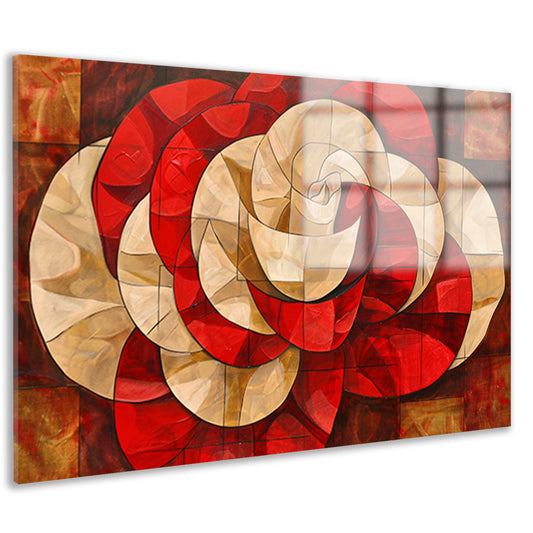Moderne abstracte bloem in kleurrijk ontwerp acrylglas