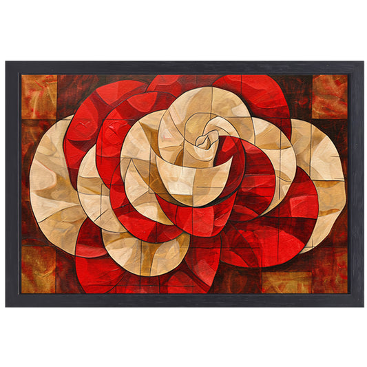 Moderne abstracte bloem in kleurrijk ontwerp canvas met baklijst