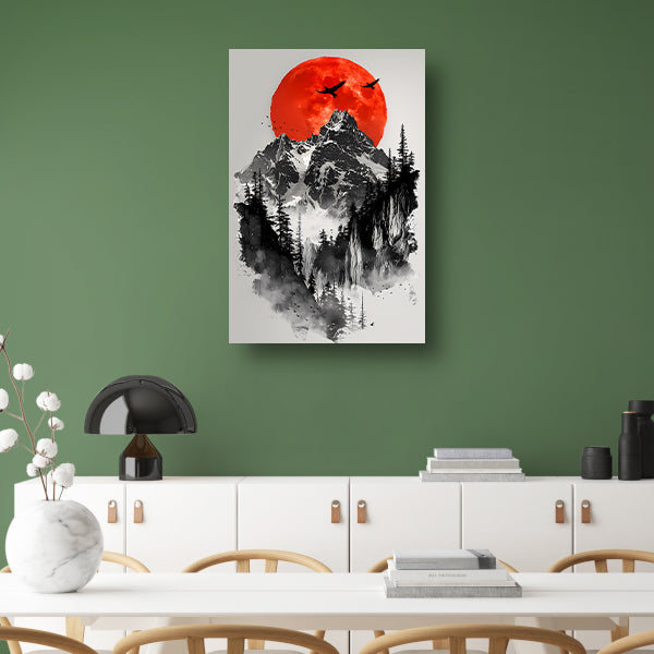 Abstract lijnencompositie canvas met baklijst