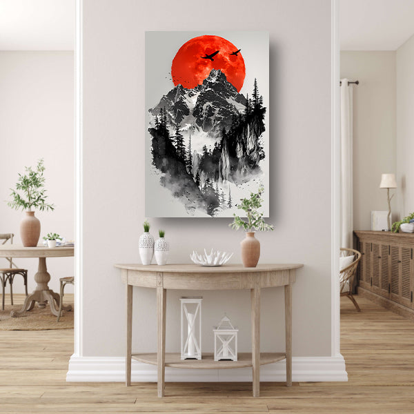 Abstract lijnencompositie canvas met baklijst