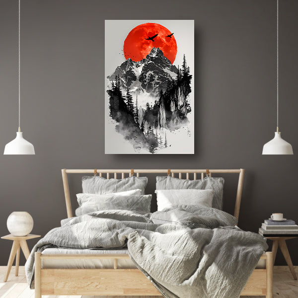 Abstract lijnencompositie canvas met baklijst