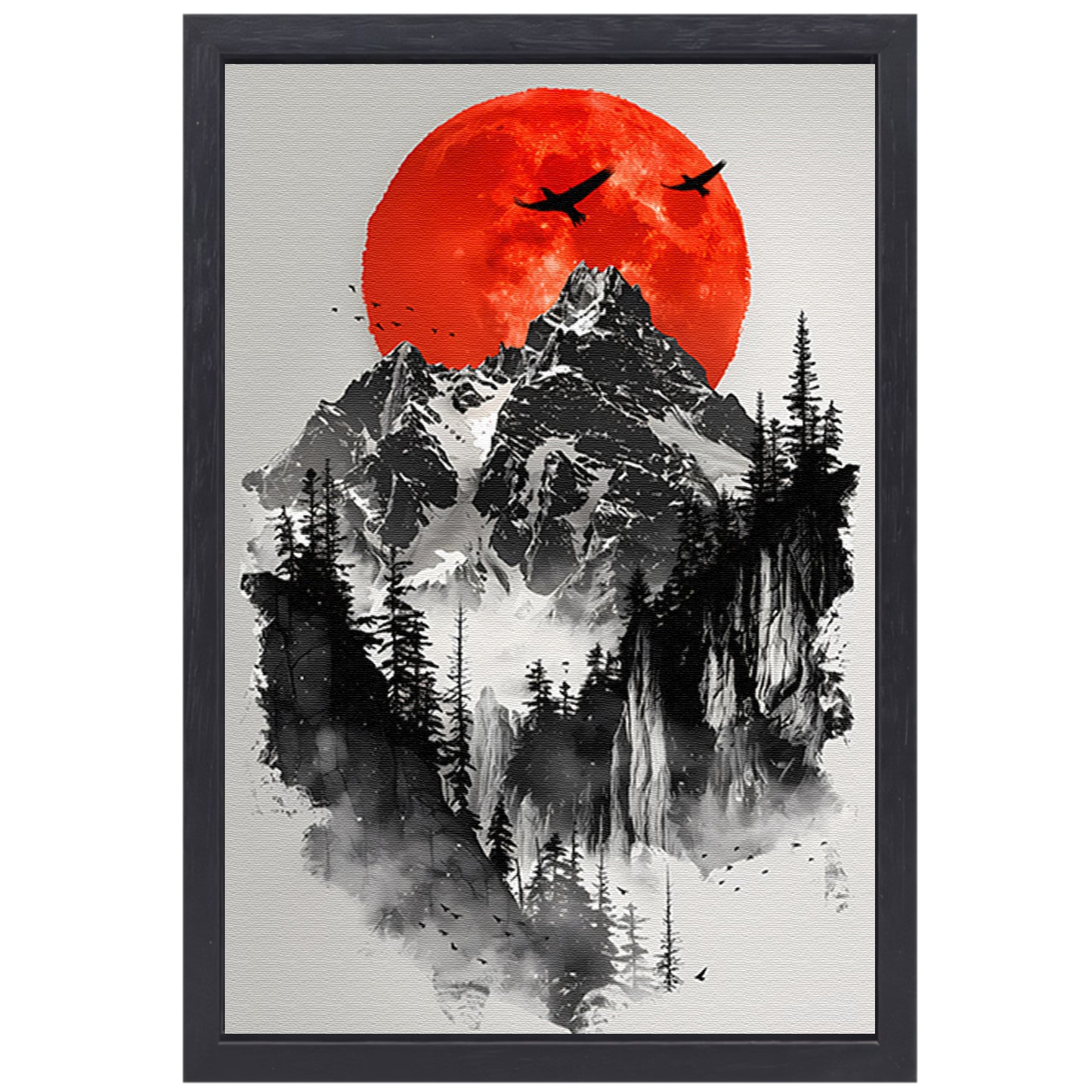 Abstract lijnencompositie canvas met baklijst