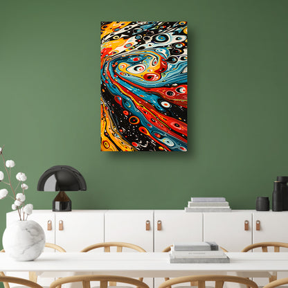 Kleurrijke abstracte patronen in beweging canvas
