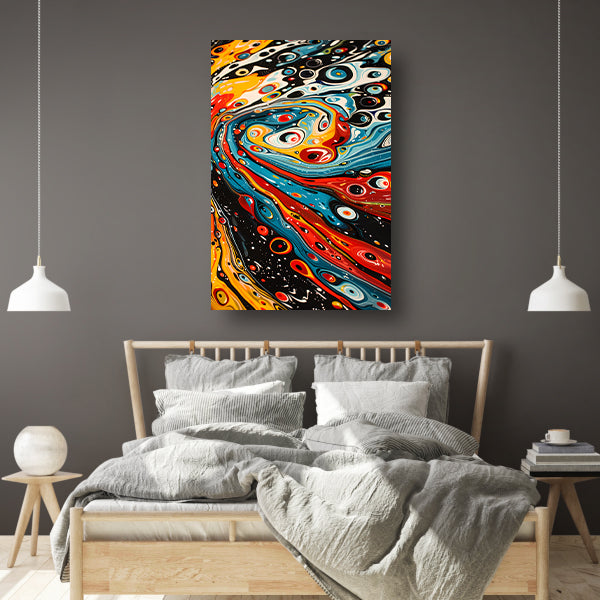 Kleurrijke abstracte patronen in beweging acrylglas