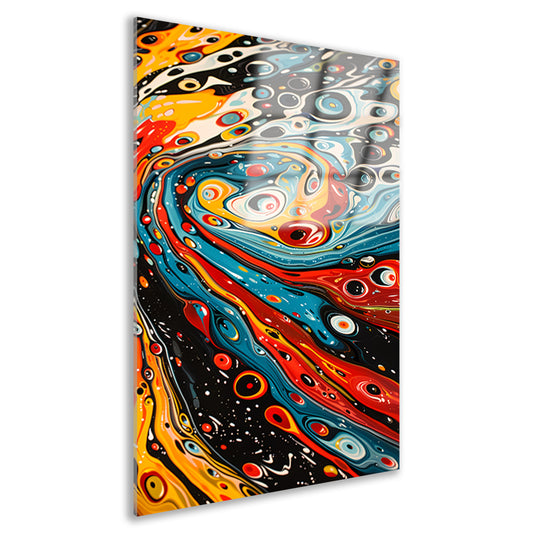 Kleurrijke abstracte patronen in beweging acrylglas