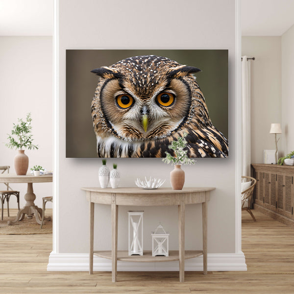 Majestueuze uil met intense blik canvas