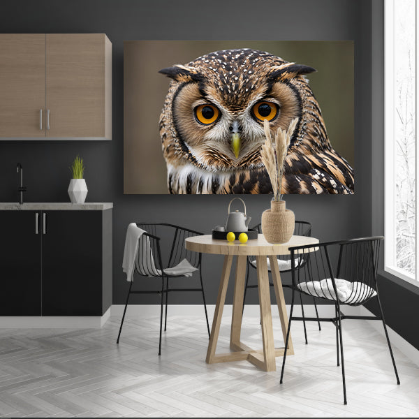 Majestueuze uil met intense blik canvas