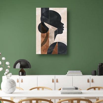 Abstracte Geometrie en Silhouet in Monochroom canvas