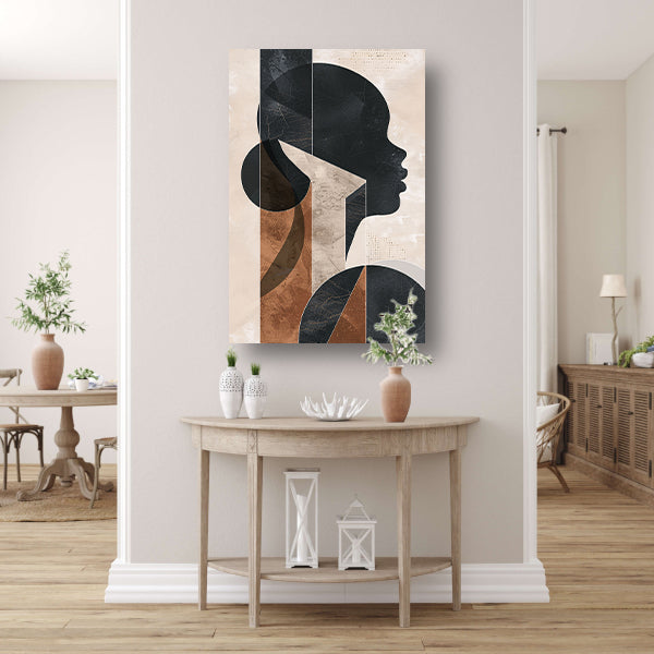 Abstracte Geometrie en Silhouet in Monochroom canvas